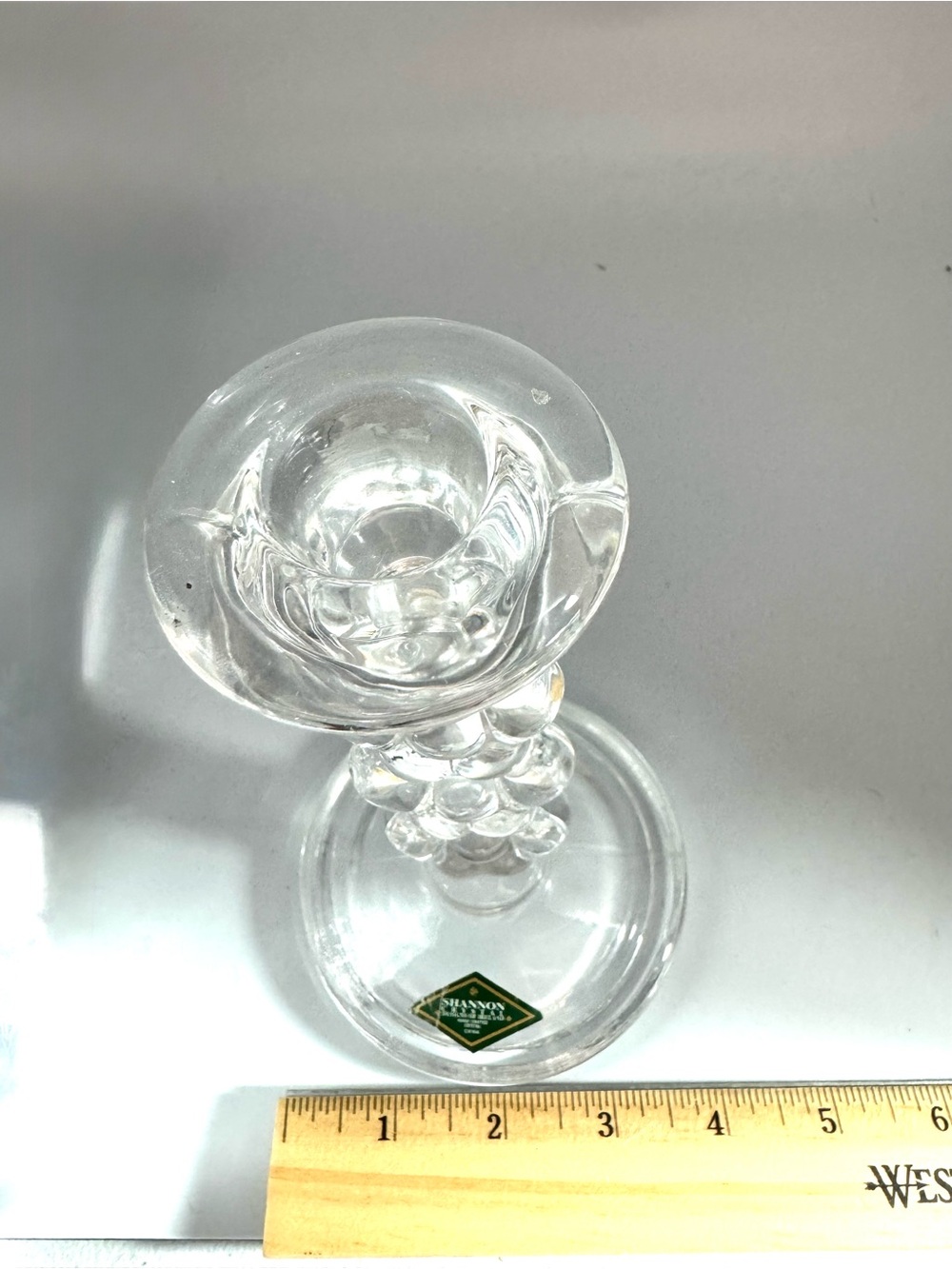 Clear Glass Link-Style Candle Holders – Pair - Picture 5 of 5